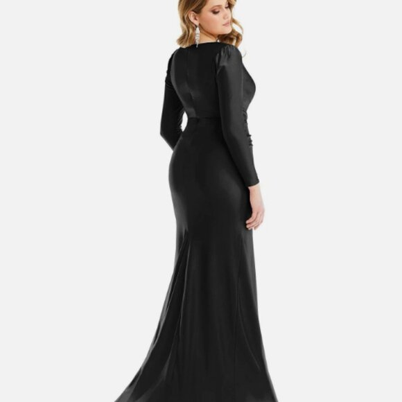 Cynthia & Sahar Yasmeen Black Mermaid Dress Size Medium CS102 - Picture 2 of 9